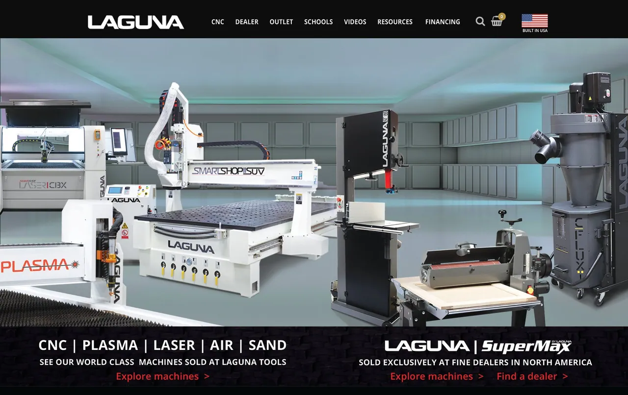 Laguna Tools website home page