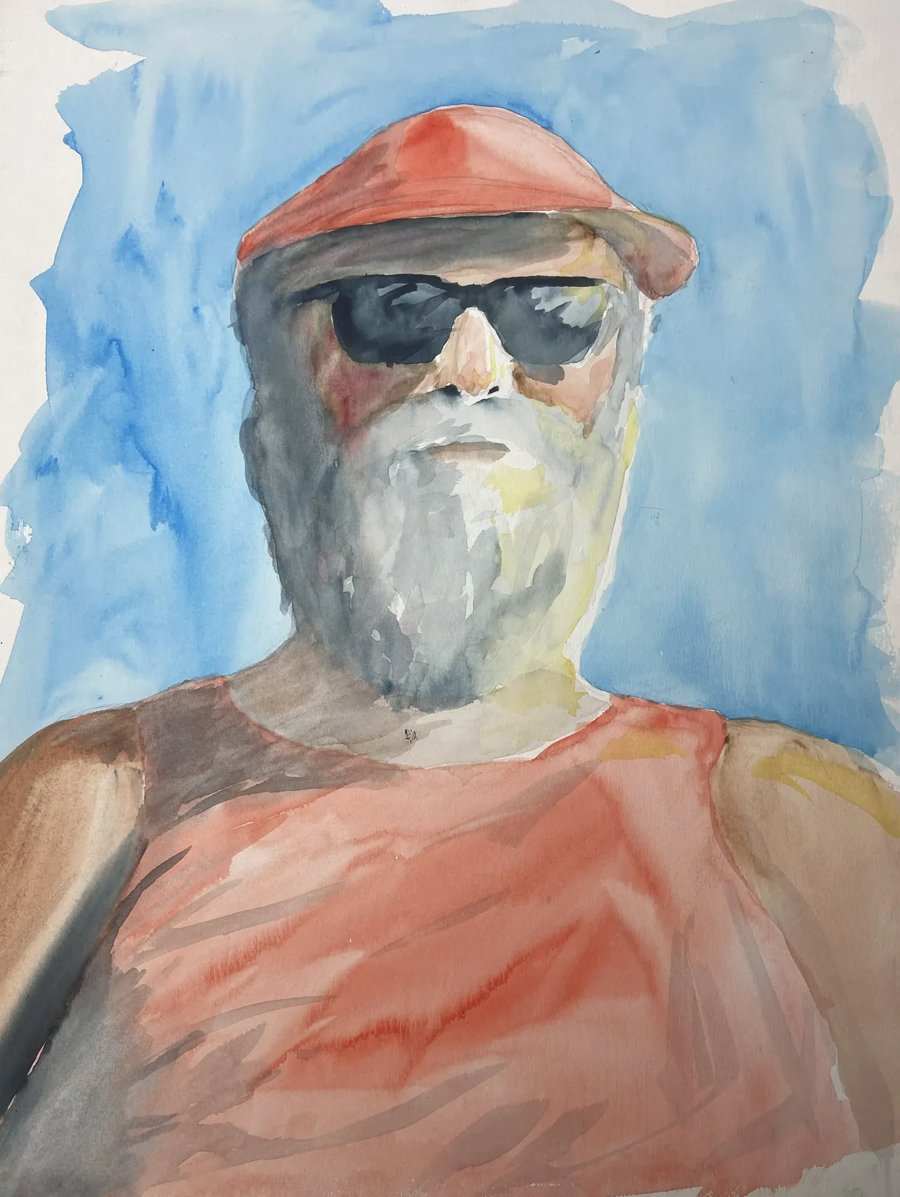 Man in Sunglasses, Watercolor