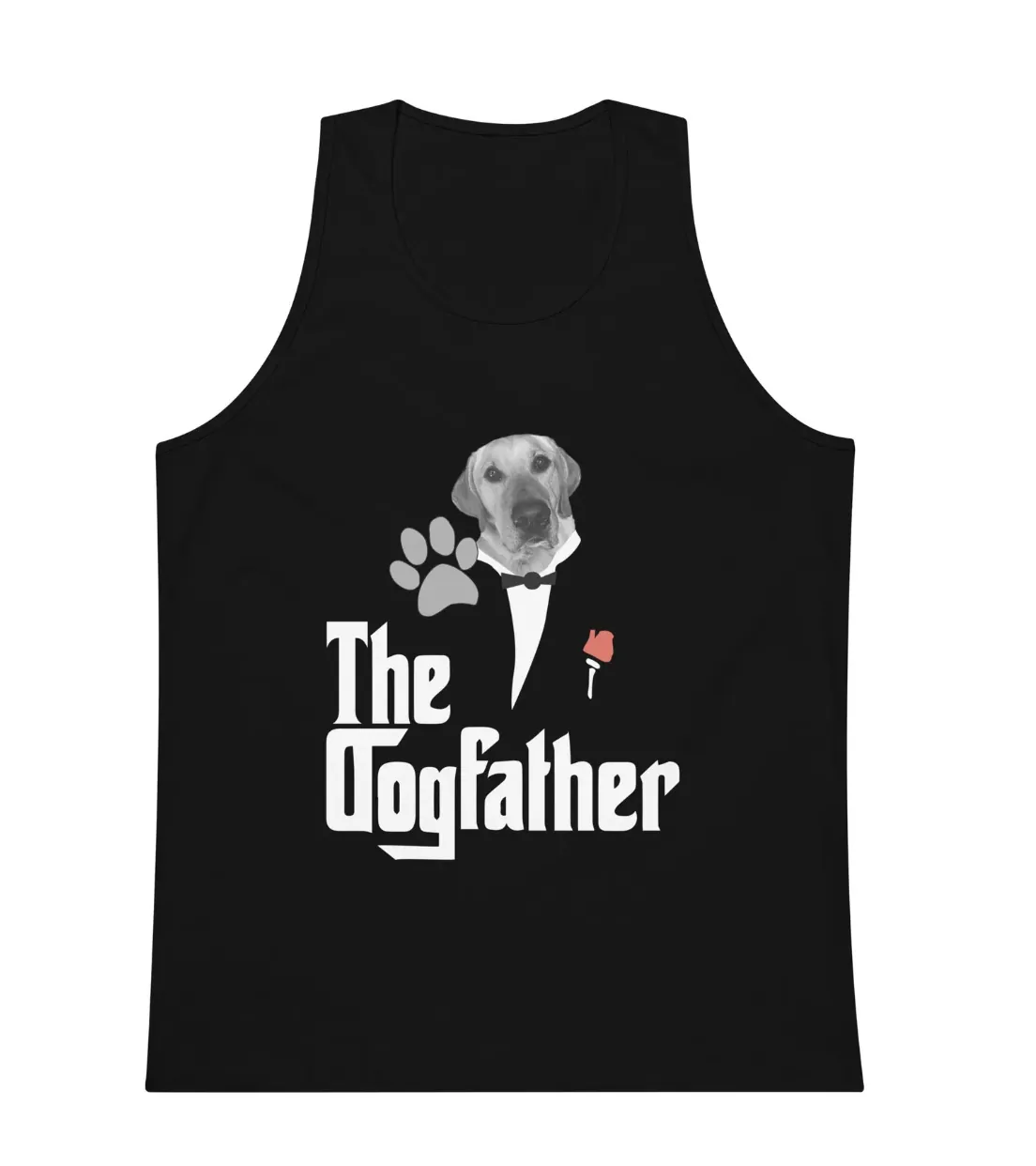 Labradorswag tank top with a lab in a tuxedo