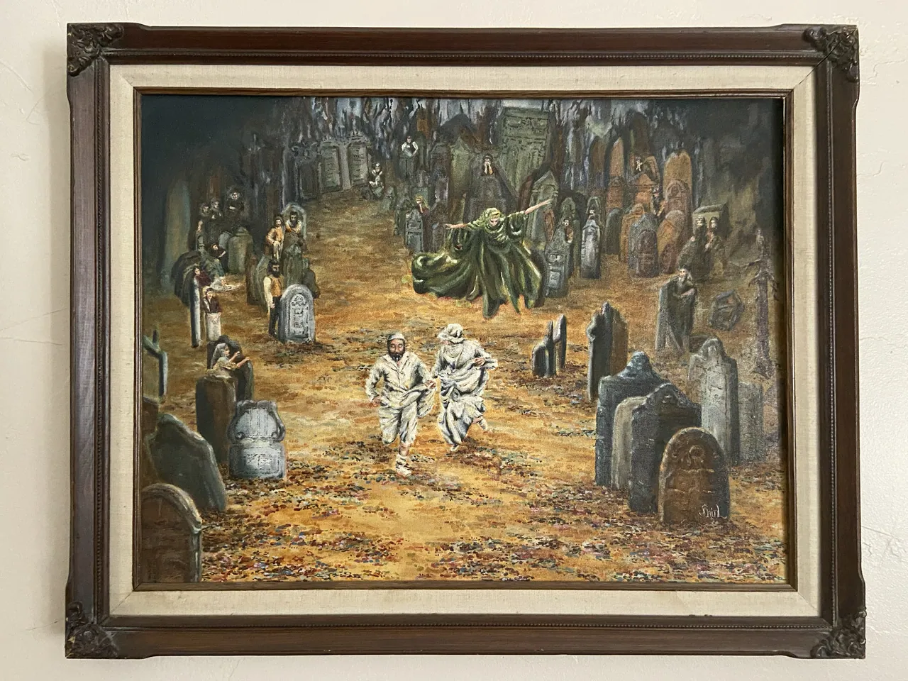 Painting by Shirl Salvo: Fiddler on the Roof, framed