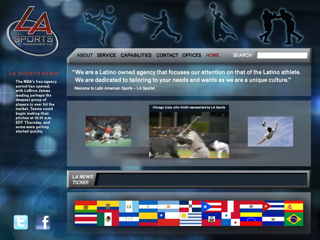 LA Sports Management, Website