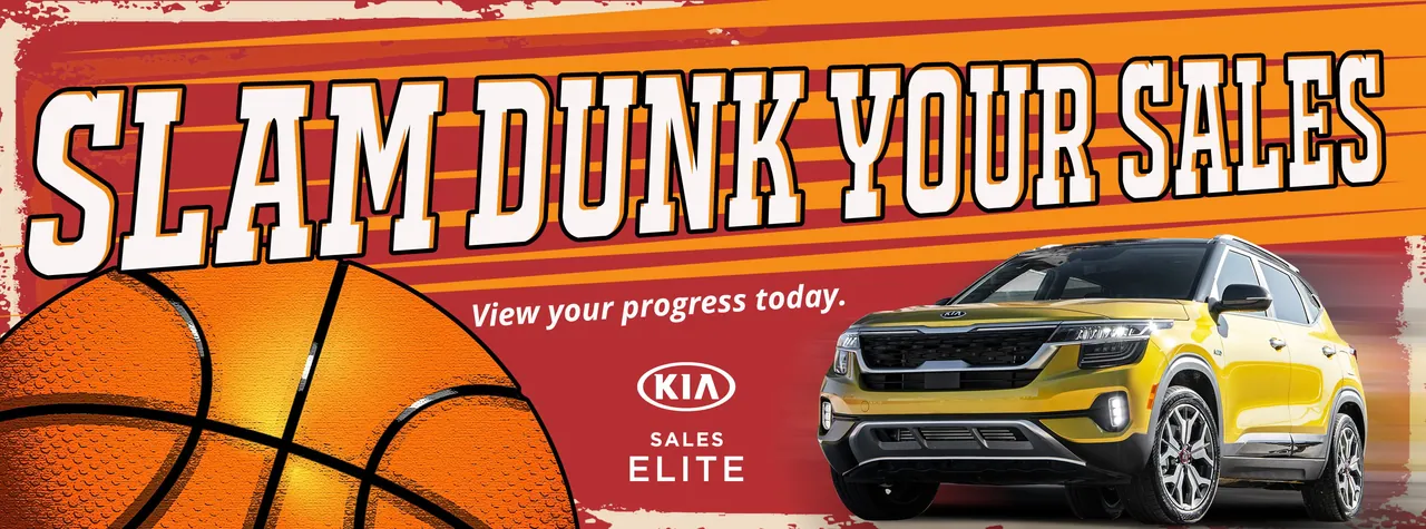 Kia Sales Elite web banner: Slam Dunk Your Sales