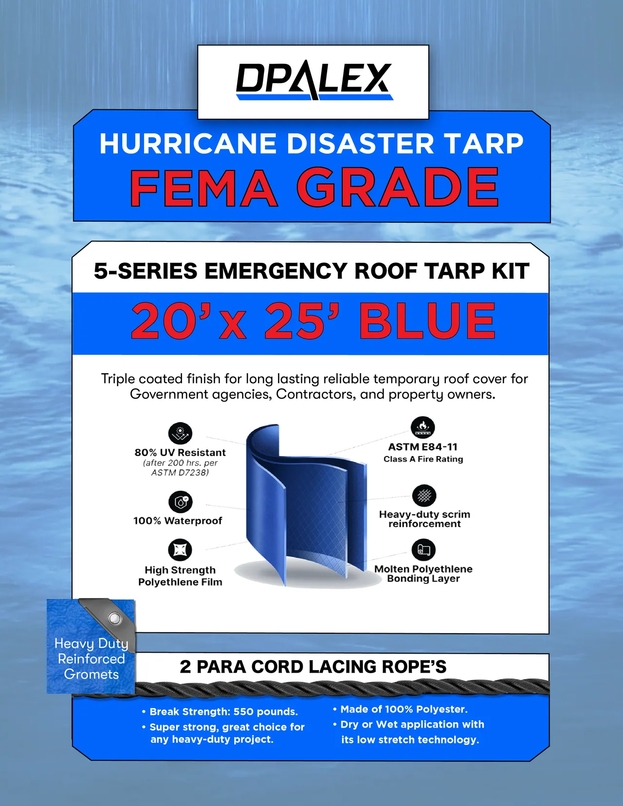 Hurricane Disaster Tarp, Opalex