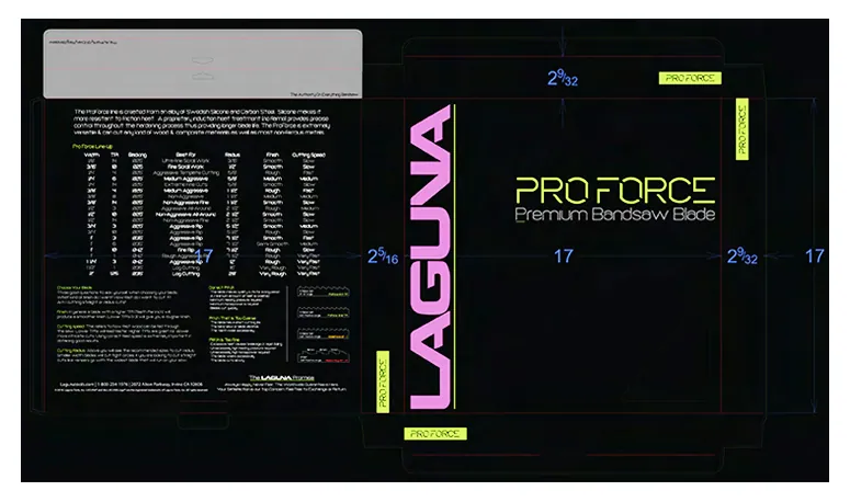 Pro Force Saw Blade Packaging, Laguna Tools