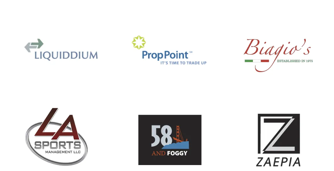 Liquiddium, Biagio's, Zaepia and More, Logos