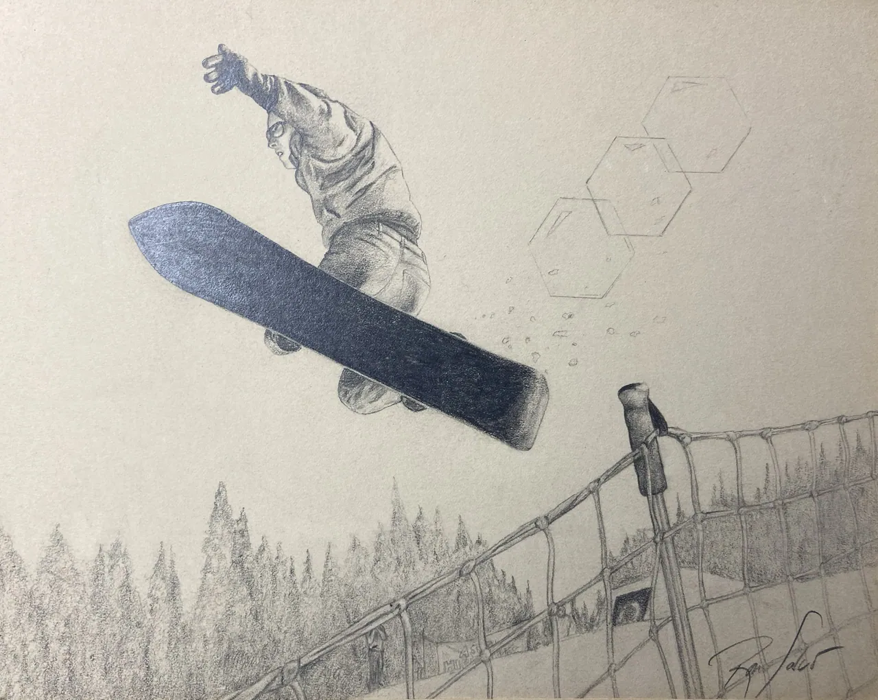 Snowboarder, Pencil