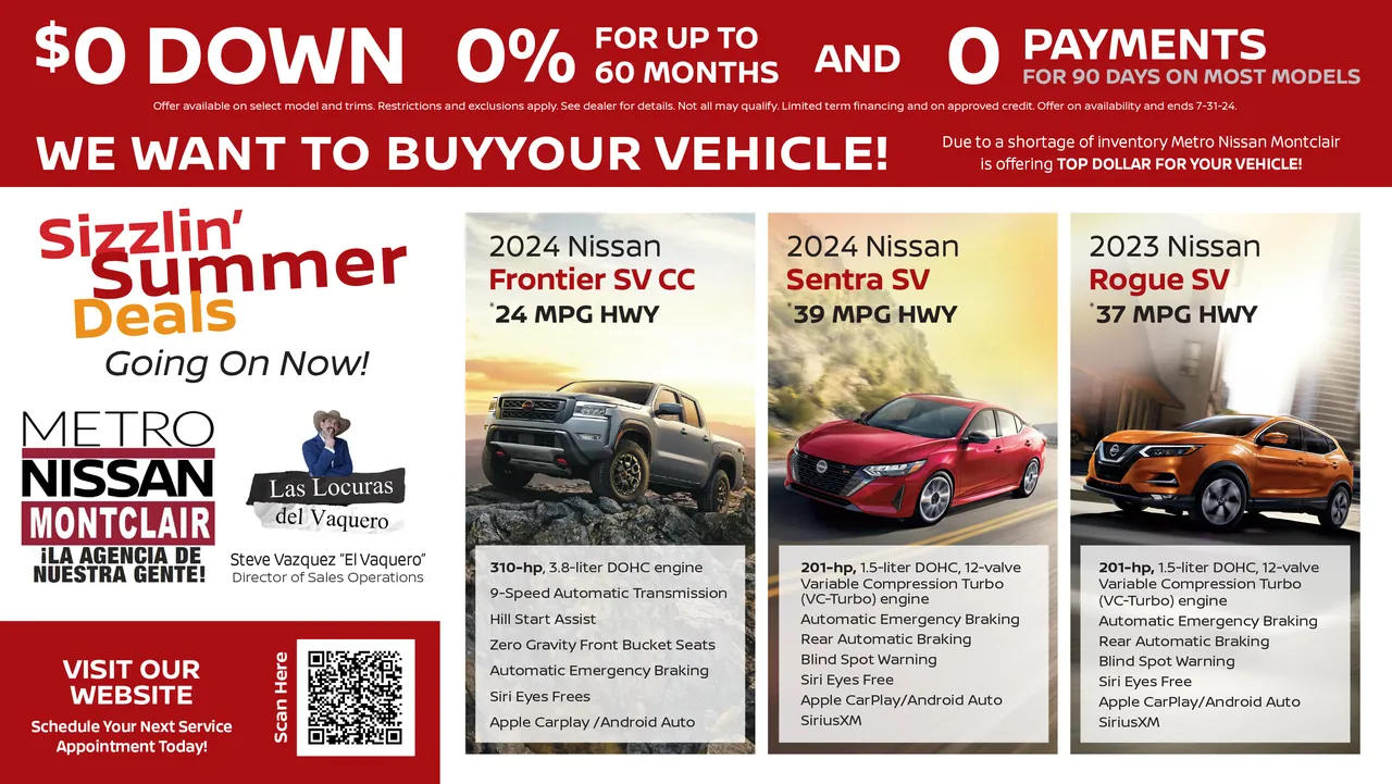 Service Mailer, Back, Metro Nissan
