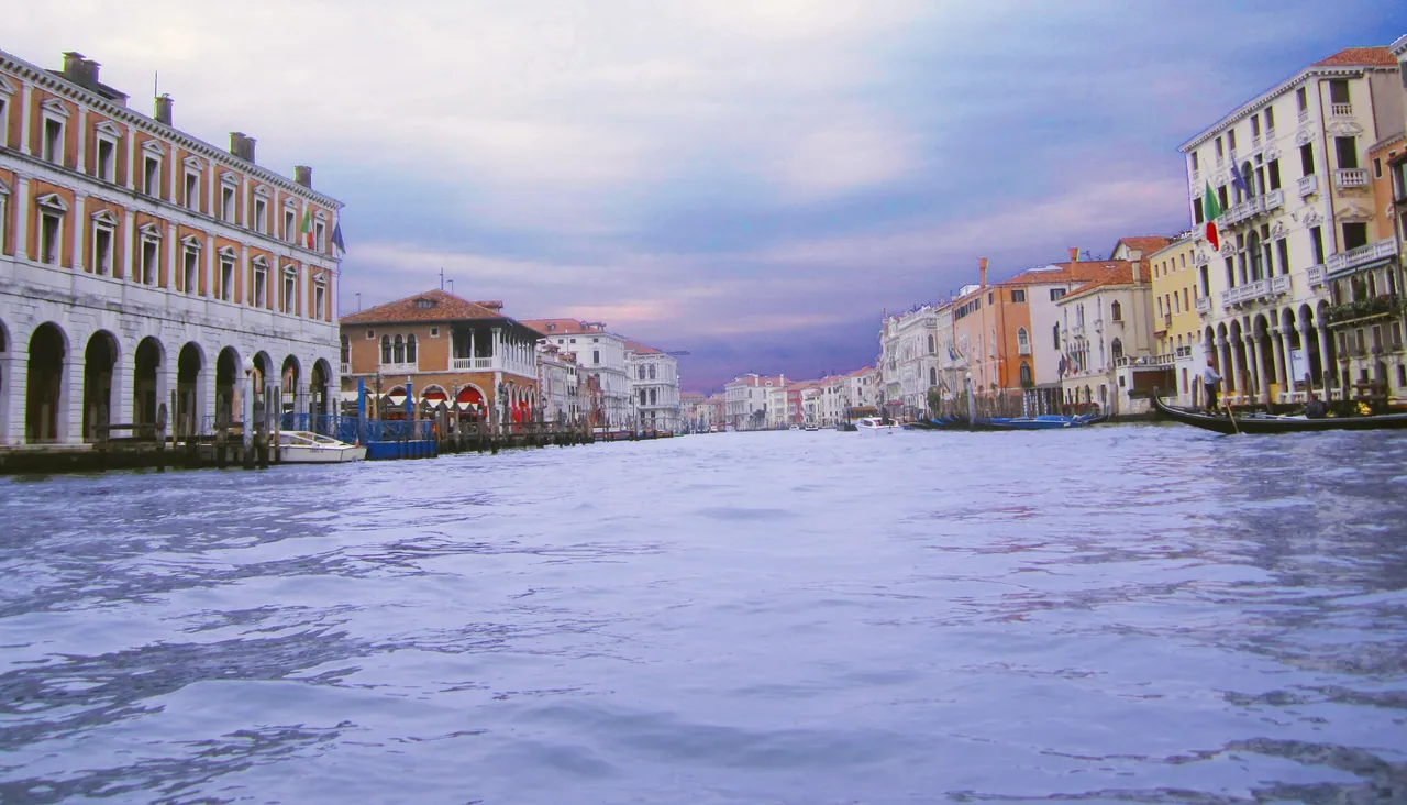 Venice canal with pastel buildings