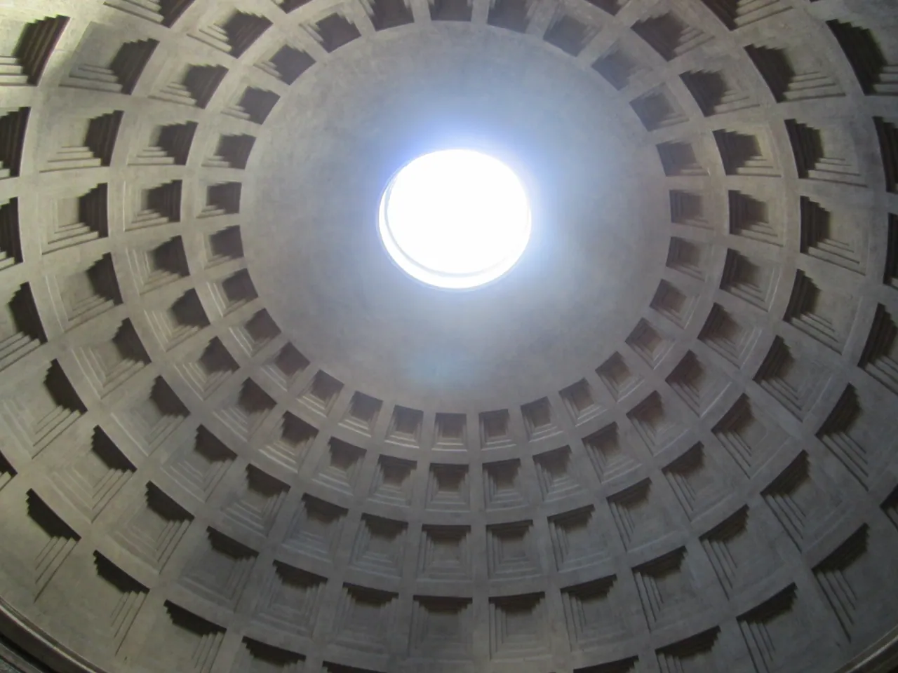 Looking up into the Pantheon dome